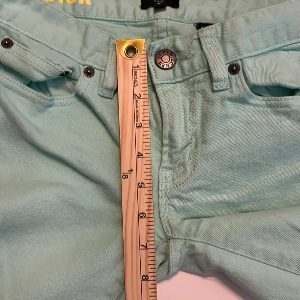 J. Crew Toothpick Mint Green Jean Size 24